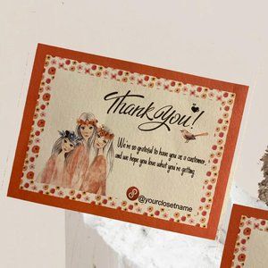 Boho Business Thank You Card Thank You For Your Order